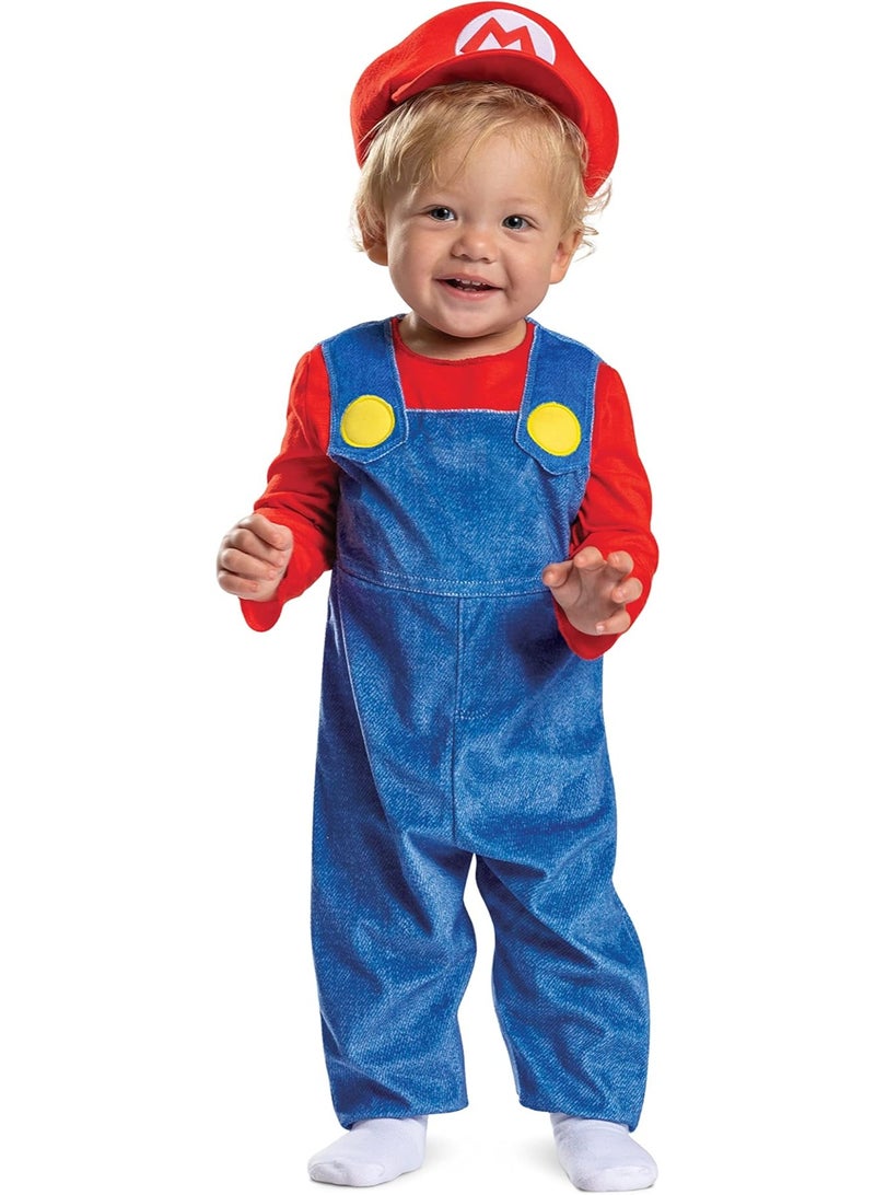 Disguise Unisex Baby Infant Mario Costume, Official Super Mario Bros Outfit for Babies Infant and Toddler Costumes, 12-18 Month - Image 1