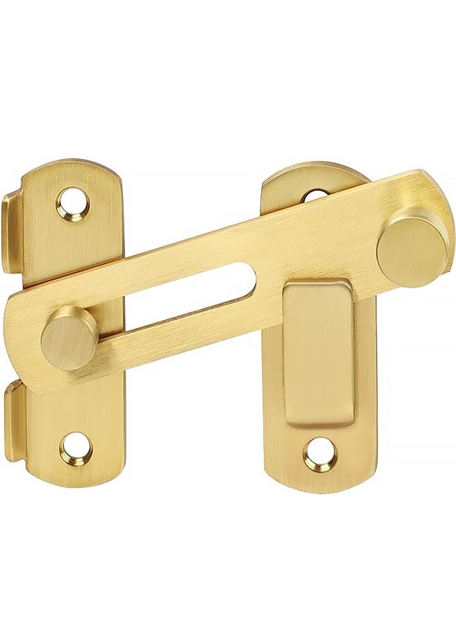 أقفال أبواب متينة قابلة للطي، قفل أمان لأبواب الحظائر الخشبية المنزلقة الفرنسية، أدوات أبواب من الفولاذ المقاوم للصدأ، ذهبي - Image 1