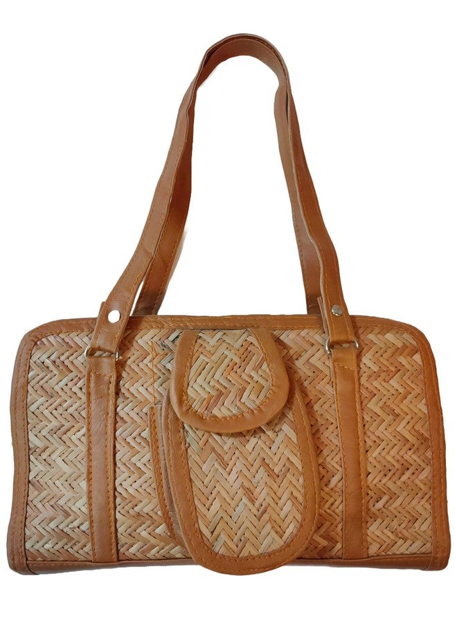 CLASSIQUE Bamboo Bags Medium Shoulder Bags For Women Shital Pati Eco-Friendly Hand Made - Image 1