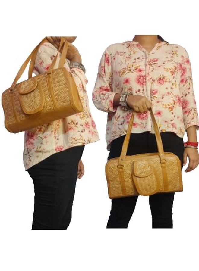 CLASSIQUE Bamboo Bags Medium Shoulder Bags For Women Shital Pati Eco-Friendly Hand Made - Image 5