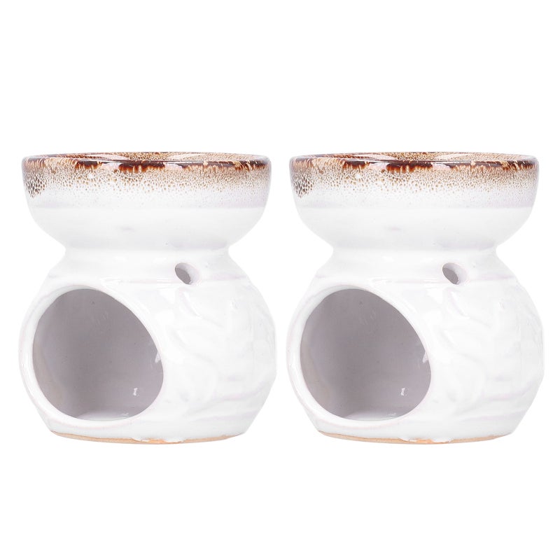 Ceramic Incense Burner White Porcelain High-Fired Mineral Glaze - Stress Relief Essential Oil Burner for Home Spa Yoga Bedroom Meditation - Image 2