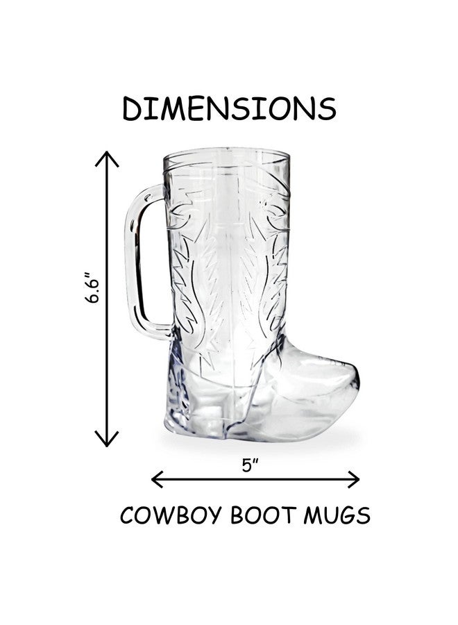 4E's Novelty 10Pcs Cowboy Boot Mug Cups (10 Pack) 17 Oz Reusable Hard Plastic, Bpa Free - For Cowboy Themed Party Supplies, Western Accessories  - Image 3