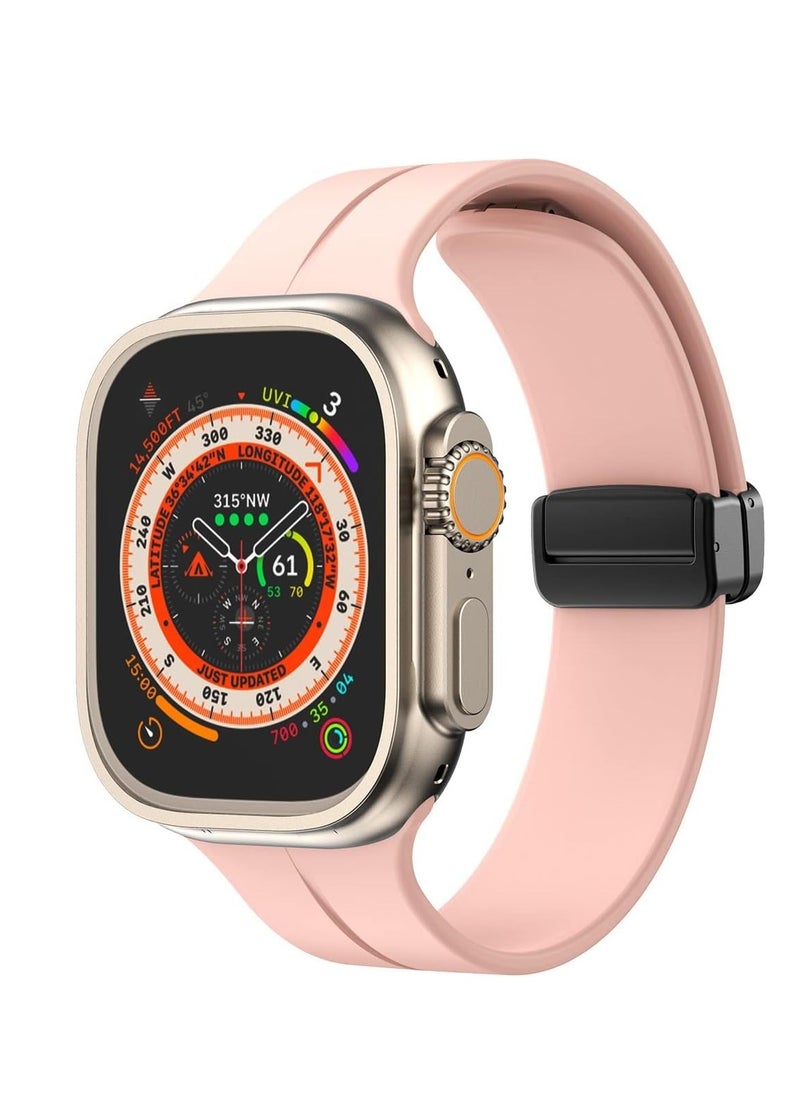 Generic - Magnetic Bands for Apple Watch Ultra/Ultra 2 Band 49mm 45mm 44mm 42mm Soft Sport Silicone Strap for iwatch Series 9/8/7/6/5/4/3/2/1/SE2/SE - Image 1