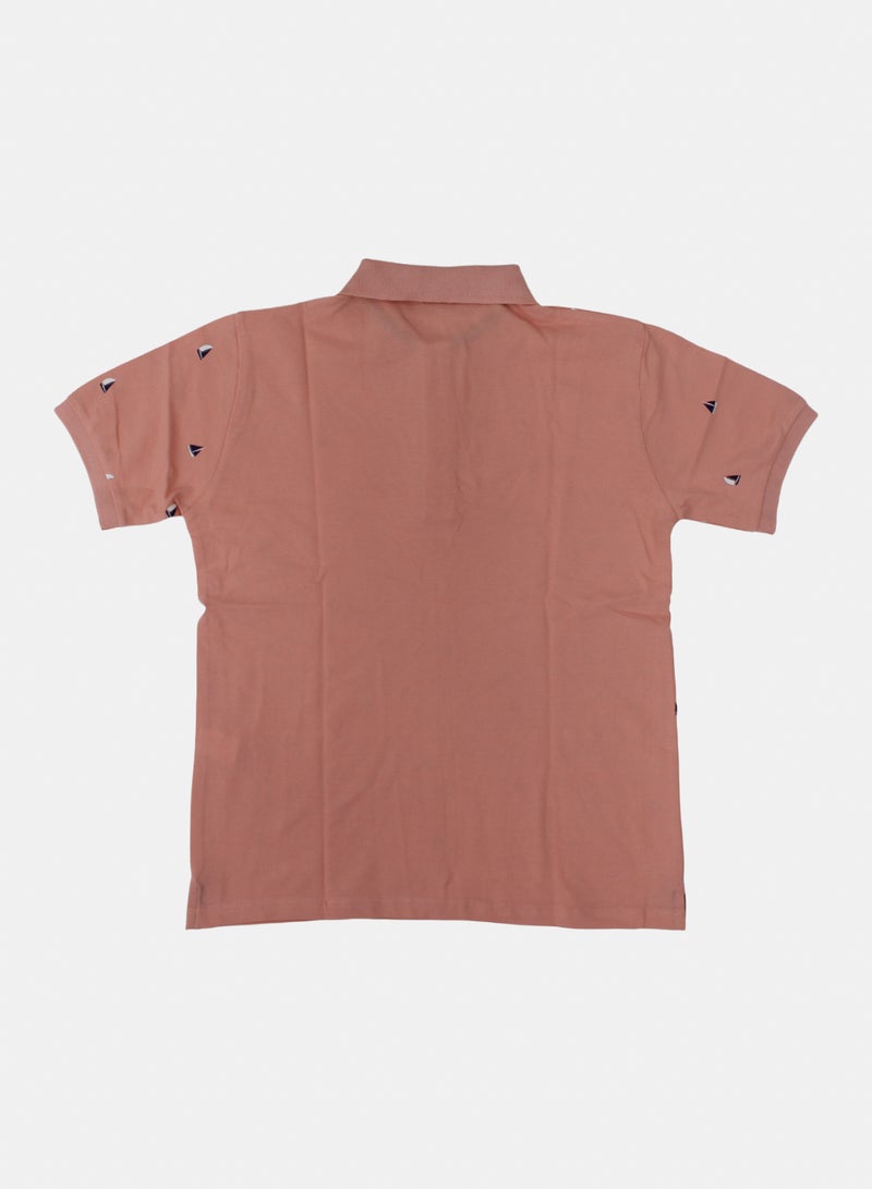 Pompelo Boys Cotton Polo T-Shirt – Salmon - Image 2
