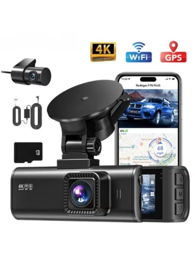 Black Box Dash Camera for Car –4K ULTRA HD Mini Dual Car Recorder with Front and Inside Cameras, 2-Inch Screen, WDR, Night Vision, G-Sensor, and Loop Recording - Image 2