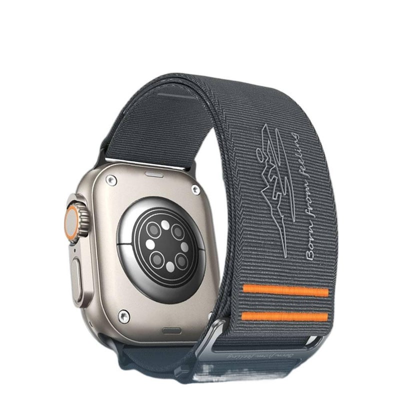 سوار ساعة ذكية باللون بنفسجي قابل للتعديل سوار نايلون حلقي متوافق مع Apple Watch 38/40/41/42/44/45/49mm بملاءمة قابلة للتعديل وحزام بديل - Image 3