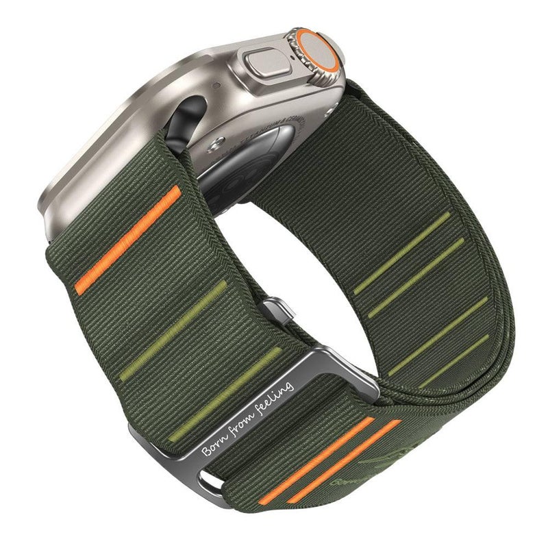 سوار ساعة ذكية باللون بنفسجي قابل للتعديل سوار نايلون حلقي متوافق مع Apple Watch 38/40/41/42/44/45/49mm بملاءمة قابلة للتعديل وحزام بديل - Image 5