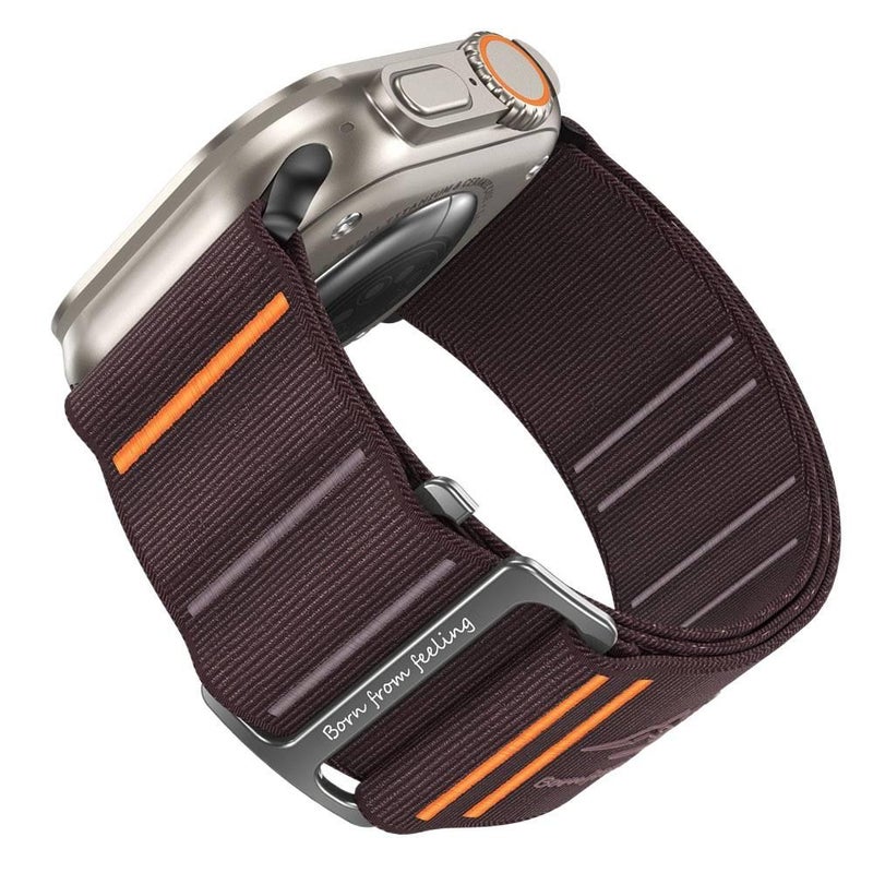 سوار ساعة ذكية باللون بنفسجي قابل للتعديل سوار نايلون حلقي متوافق مع Apple Watch 38/40/41/42/44/45/49mm بملاءمة قابلة للتعديل وحزام بديل - Image 1