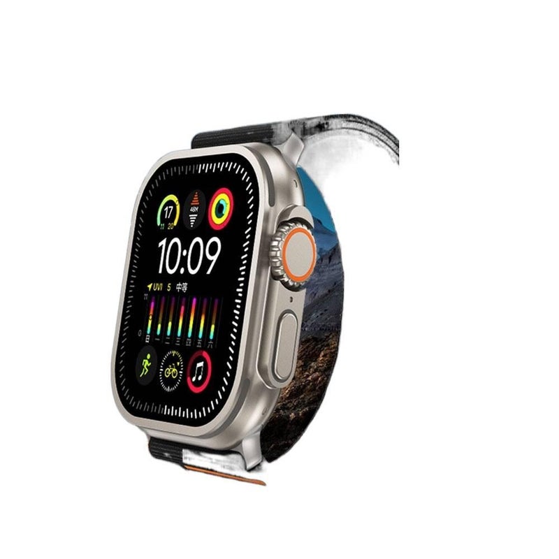 سوار ساعة ذكية باللون بنفسجي قابل للتعديل سوار نايلون حلقي متوافق مع Apple Watch 38/40/41/42/44/45/49mm بملاءمة قابلة للتعديل وحزام بديل - Image 2