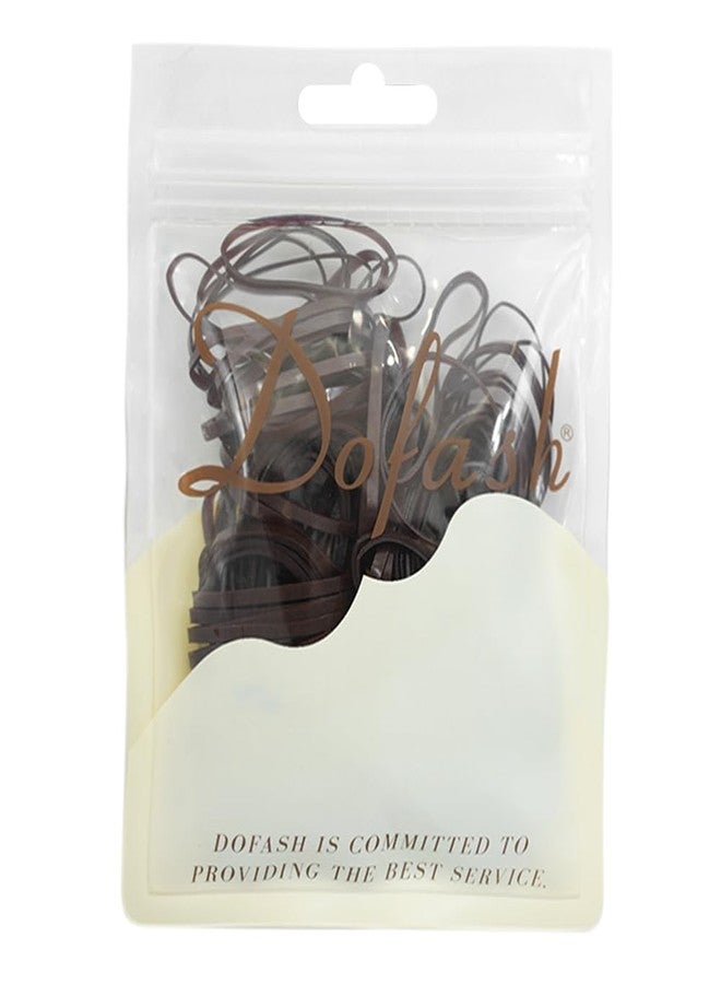 Dofash 2x75mm Anti-Aging Brown Rubber Band for Women's Hair (150 Pieces in Bag) - Image 1