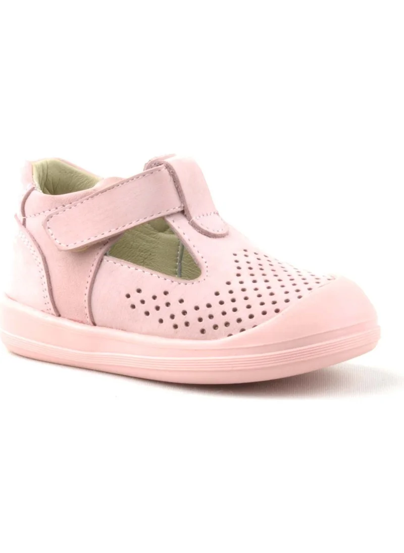 Rakerplus Genuine Leather Pink Velcro Anatomical Baby Sandals