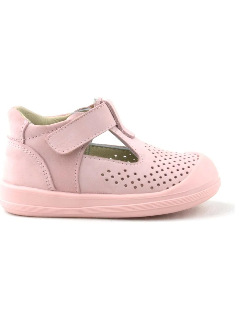 Rakerplus Genuine Leather Pink Velcro Anatomical Baby Sandals
