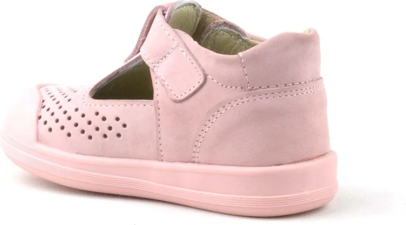 Rakerplus Genuine Leather Pink Velcro Anatomical Baby Sandals