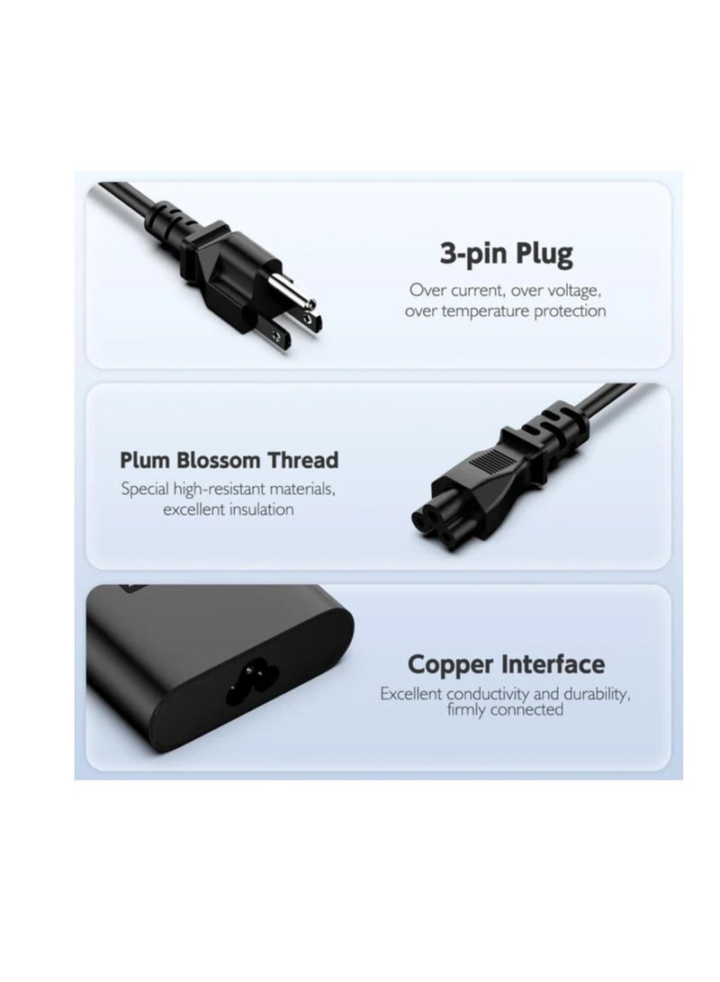 Terabyte 65W 19.5V 3.34A Laptop Notebook Power Adapter For Dell 4.5 x 3.0, Plug:US Plug - Image 3
