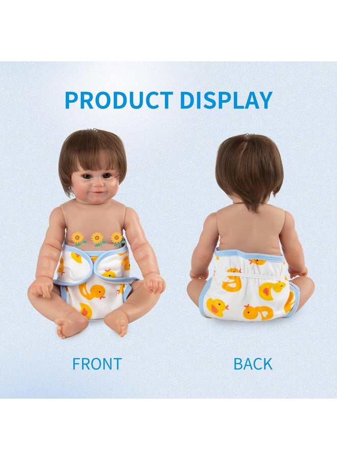 بيدولتري حفاضات دمى ريبورن بيبي، إكسسوارات ملابس داخلية لدمى ريبورن مقاس 17-22 بوصة، قابلة للغسل وإعادة الاستخدام، مجموعة من 4 قطع على شكل بطة صفراء - Image 4