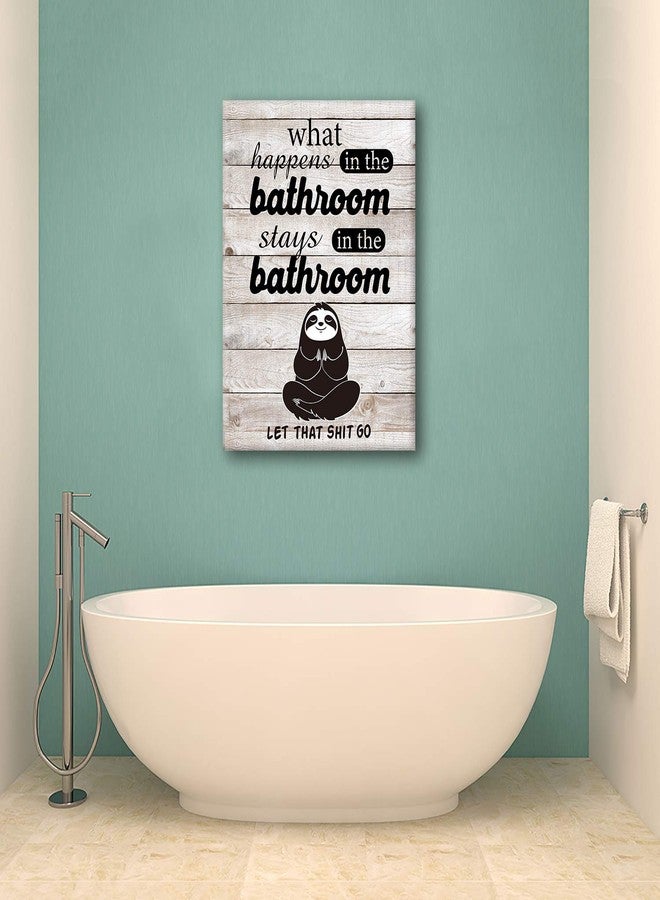 Hijie Funny Bathroom Decor Wall Art Canvas - Vintage Bathroom Quotes and Sayings Poster Canvas Wall Art for Restroom/Toilet/Bathroom Decor - Retro Farmhouse - Image 5
