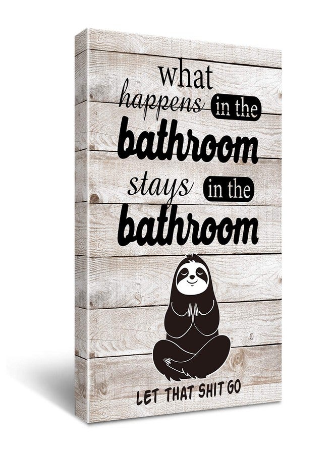 Hijie Funny Bathroom Decor Wall Art Canvas - Vintage Bathroom Quotes and Sayings Poster Canvas Wall Art for Restroom/Toilet/Bathroom Decor - Retro Farmhouse - Image 1