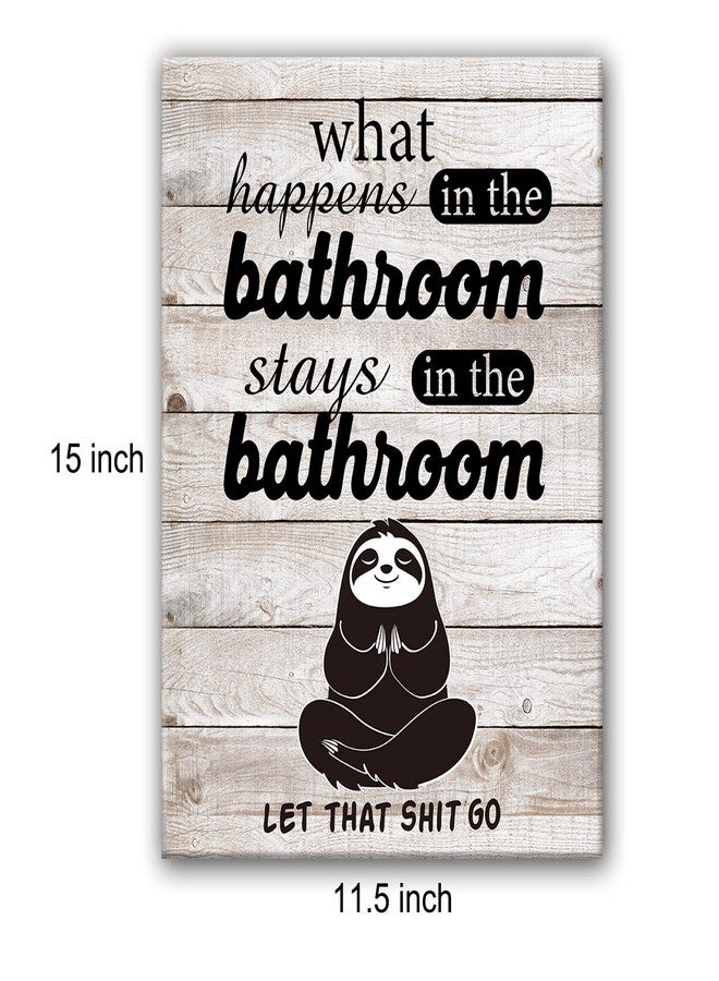 Hijie Funny Bathroom Decor Wall Art Canvas - Vintage Bathroom Quotes and Sayings Poster Canvas Wall Art for Restroom/Toilet/Bathroom Decor - Retro Farmhouse - Image 2