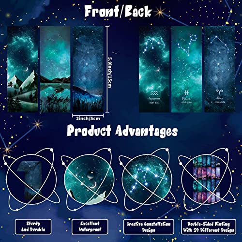 VOCHIC 60 Pcs Personalised Space Starry Night Bookmarks, Bulk Book Marks for Women/Men, Unique Zodiac Constellaion Bookmark for Book Lovers, Cool Book Mark for Adults,Kids,Teachers,Students,Reading Present - Image 3