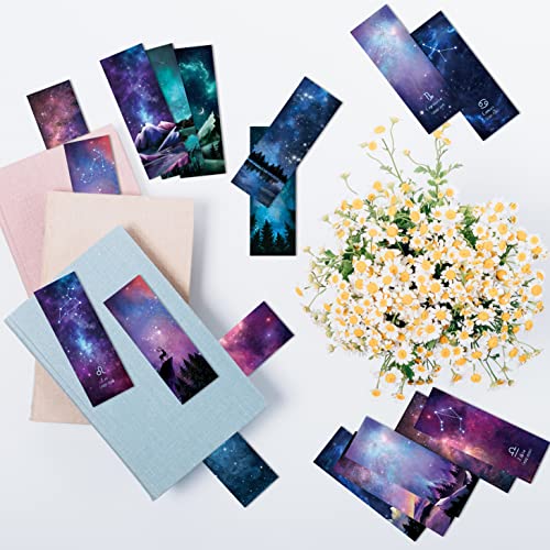 VOCHIC 60 Pcs Personalised Space Starry Night Bookmarks, Bulk Book Marks for Women/Men, Unique Zodiac Constellaion Bookmark for Book Lovers, Cool Book Mark for Adults,Kids,Teachers,Students,Reading Present - Image 4