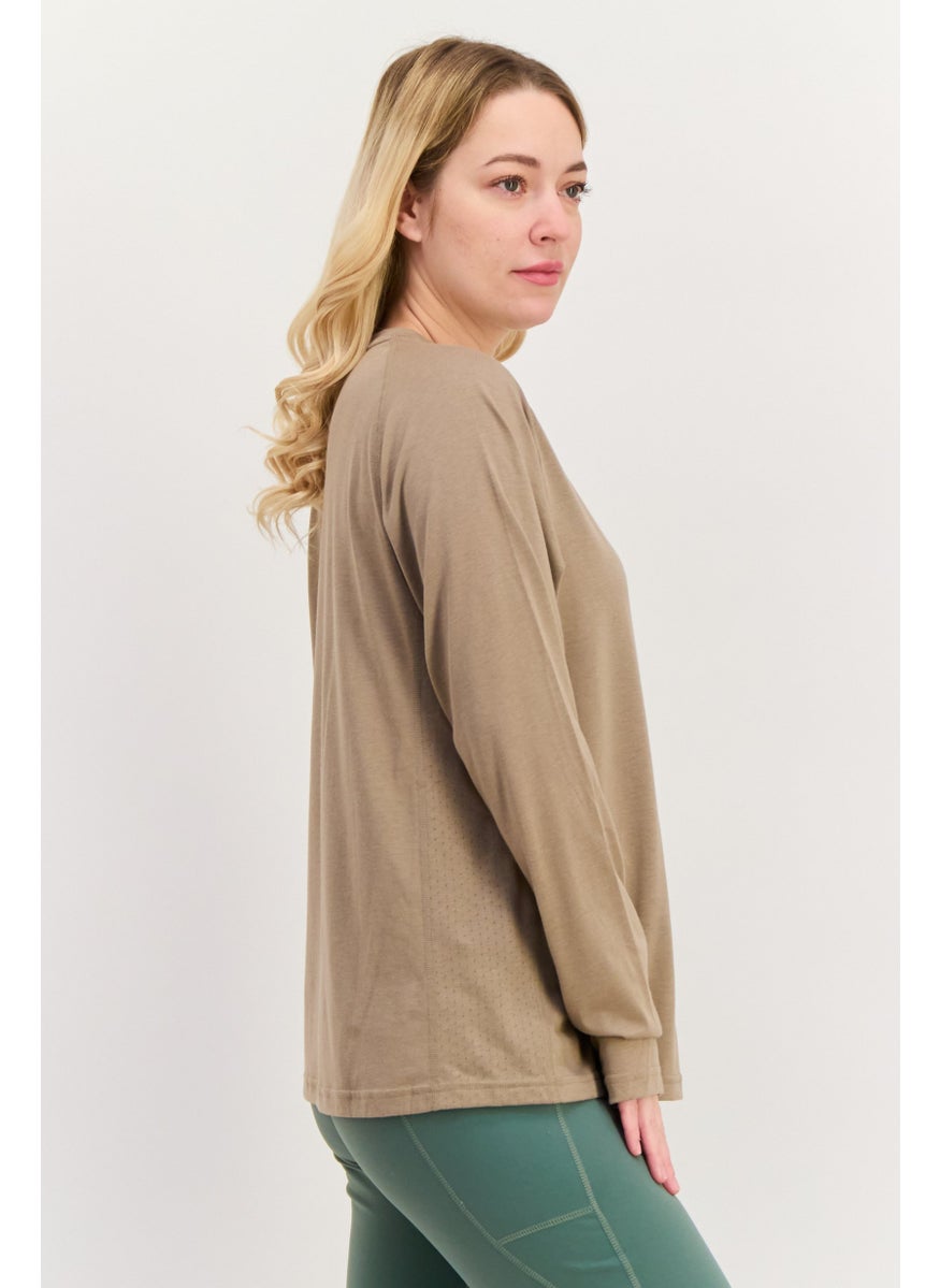 PUMA Women Sportswear Fit Long Sleeves Running Top, Taupe  - Image 2