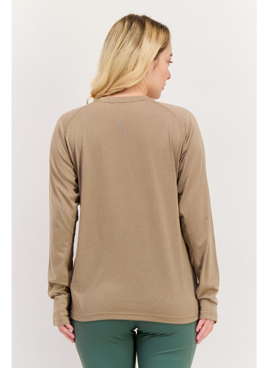 PUMA Women Sportswear Fit Long Sleeves Running Top, Taupe  - Image 3