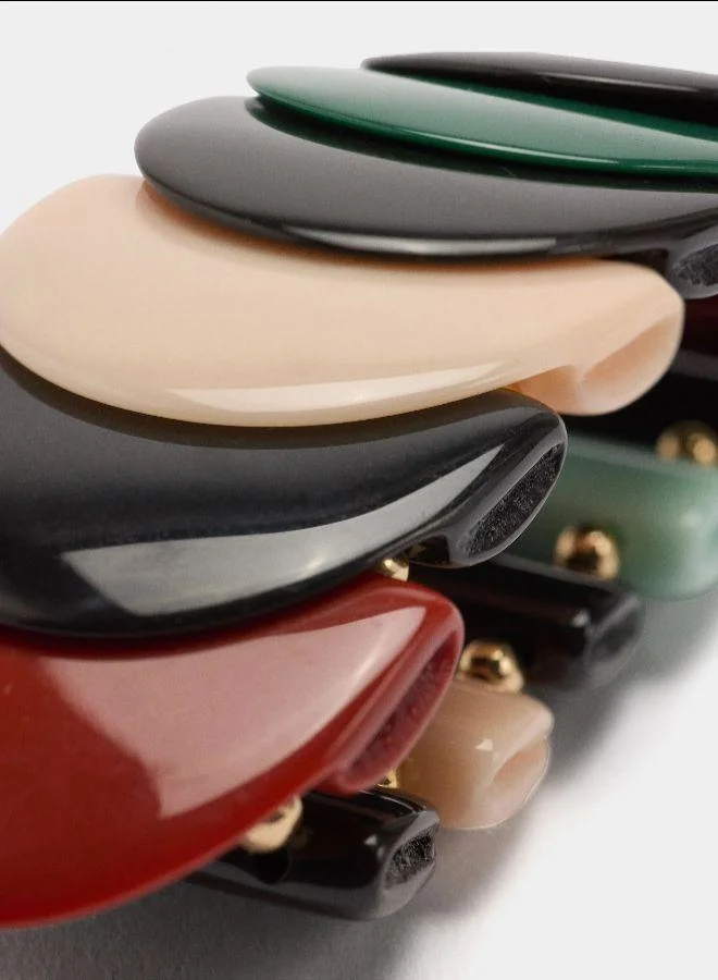 بارفوا سوار مطاطي مع أنصاف دوائر من الراتنج متعدد الألوان