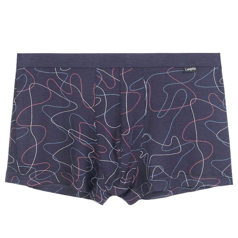New Langsha Underwear Men''s Spring and Summer Mid-Waist Printed Sexy Breathable Youth Boxer Shorts Boxer Briefs Wholesale - Image 2
