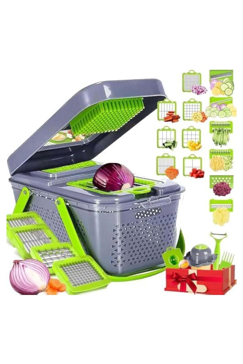 22 in 1 Professional Mandoline Vegetable Slicer for Kitchen, Manual Potato Slicer, Vegetable Cutter, Mandoline Slicer, Short Potato Slicer, Vegetable Slicer - Image 1