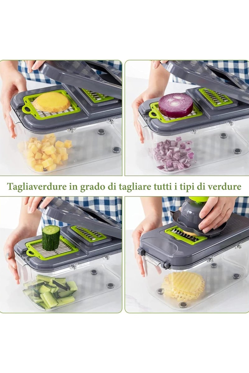 22 in 1 Professional Mandoline Vegetable Slicer for Kitchen, Manual Potato Slicer, Vegetable Cutter, Mandoline Slicer, Short Potato Slicer, Vegetable Slicer - Image 3