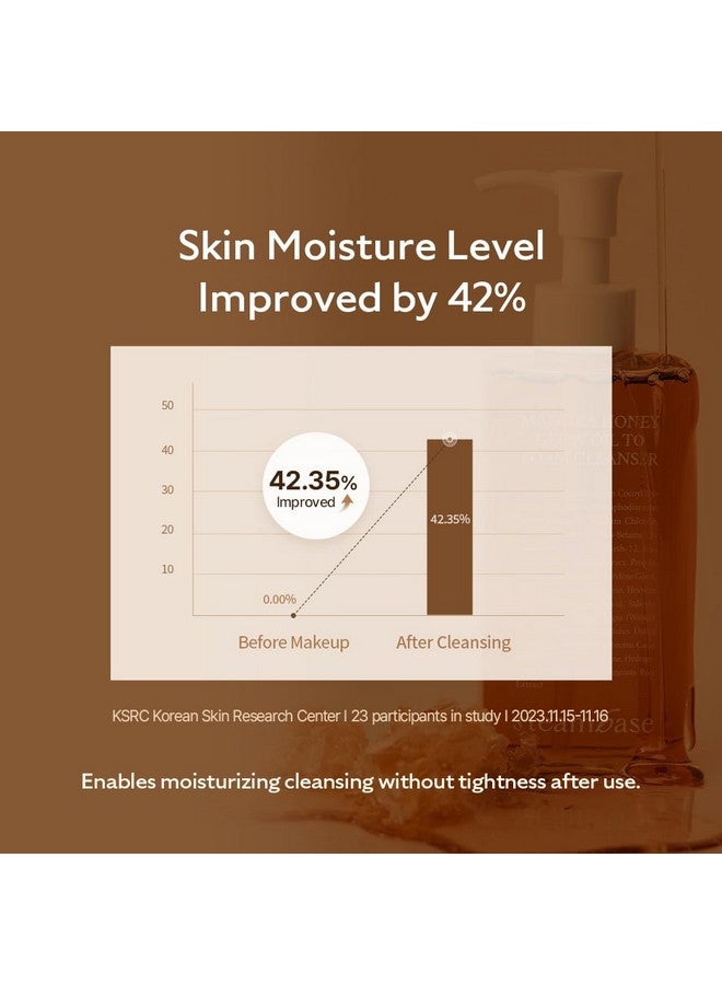 إس آر بي منظف عسل مانوكا المتوهج من الزيت إلى الرغوة، منظف الوجه اليومي للبشرة الحساسة، غسول الوجه الرغوي المرطب للبشرة العادية والجافة، مكياج تنظيف الوجه 7.27 أونصة سائلة. - Image 4