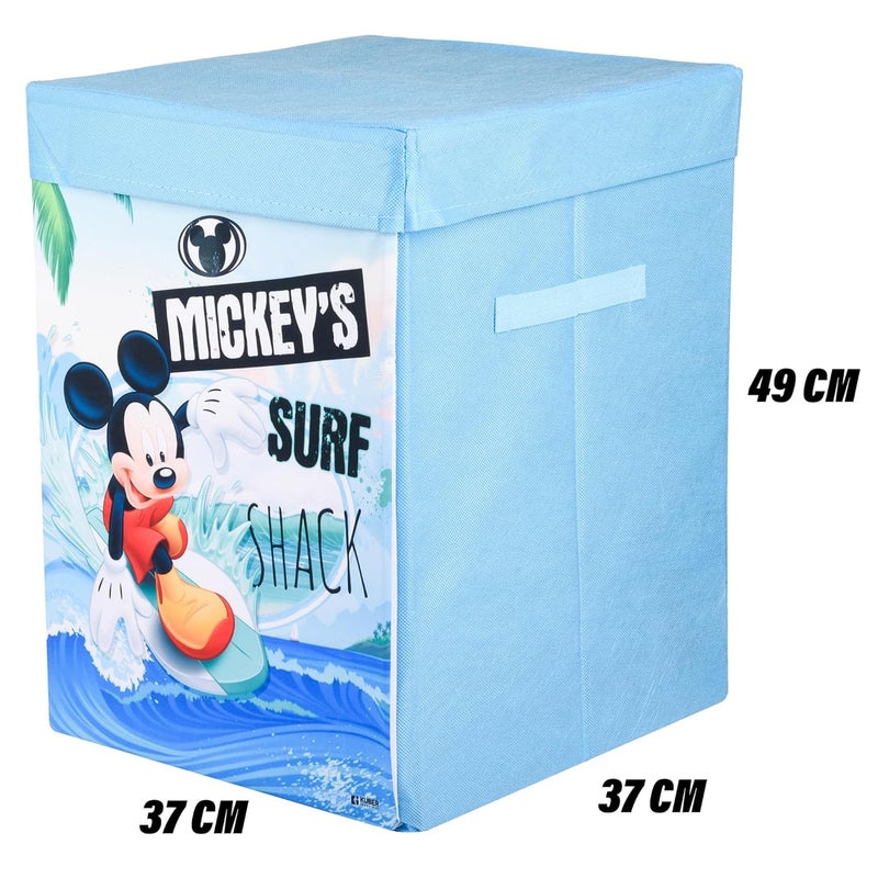 Kuber Industries Toy Storage Box | Laundry Basket for Toys | Folding Laundry Basket | Clothes Hamper with Lid & Handles | 60 LTR | Pack of 2 | Multicolor - Image 3