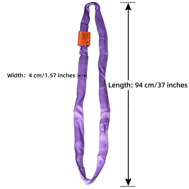 PRIORMAN PRIORMAN Heavy Duty Round Sling Rope for Aerial Lyra Hoop Rig Aerial Silks Handing 2600LBS 3ft Hand Loop Strap Training Gymnastics (Purple) - Image 2