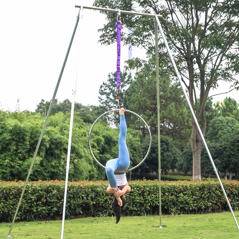PRIORMAN PRIORMAN Heavy Duty Round Sling Rope for Aerial Lyra Hoop Rig Aerial Silks Handing 2600LBS 3ft Hand Loop Strap Training Gymnastics (Purple) - Image 3