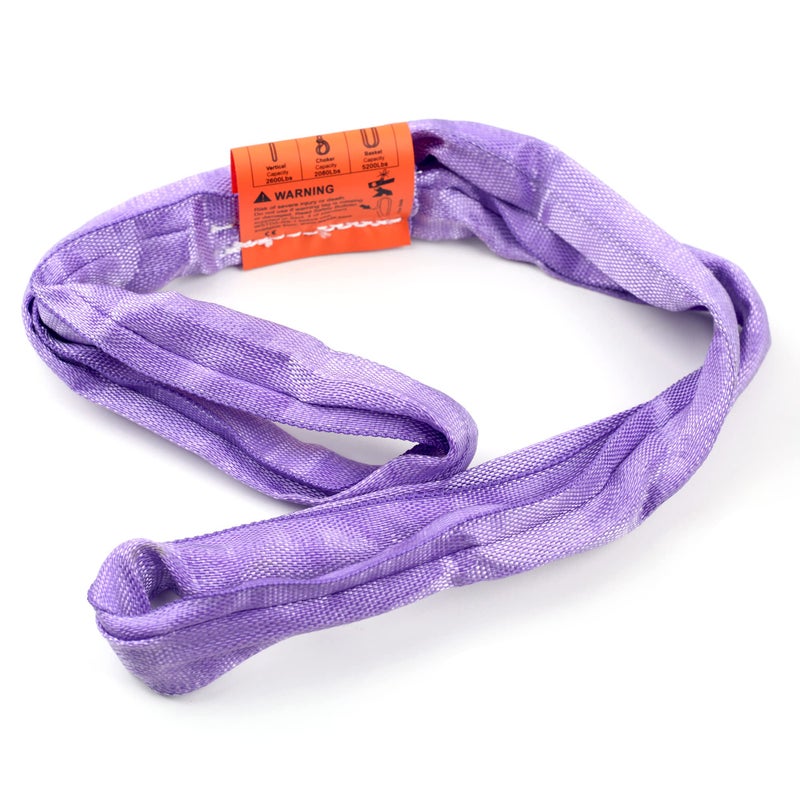 PRIORMAN PRIORMAN Heavy Duty Round Sling Rope for Aerial Lyra Hoop Rig Aerial Silks Handing 2600LBS 3ft Hand Loop Strap Training Gymnastics (Purple) - Image 4
