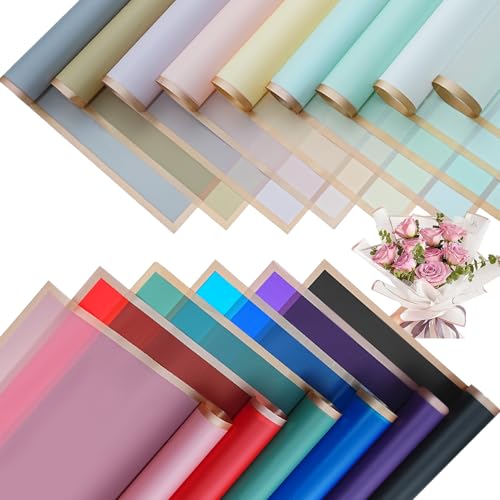Bupduq 60 Sheets 15 colors Flower Bouquet Wrapping Paper，Florist Supplies Waterproof Floral Bouquet Wrapping Paper Bouquet Accessorie，Flower Shop Packaging Pape for DIY Gift Wedding Birthday - Image 1