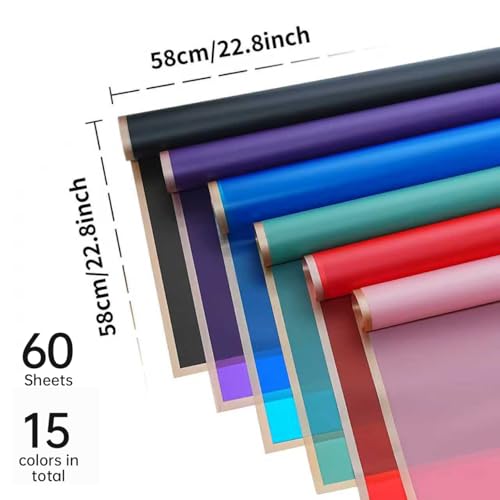 Bupduq 60 Sheets 15 colors Flower Bouquet Wrapping Paper，Florist Supplies Waterproof Floral Bouquet Wrapping Paper Bouquet Accessorie，Flower Shop Packaging Pape for DIY Gift Wedding Birthday - Image 3