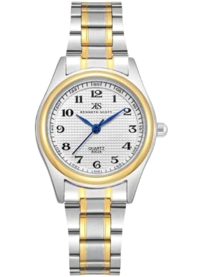 كينيث سكوت Kenneth Scott Women's Watch, Analog Display and Steel Strap - K23552-TBTW, Gold