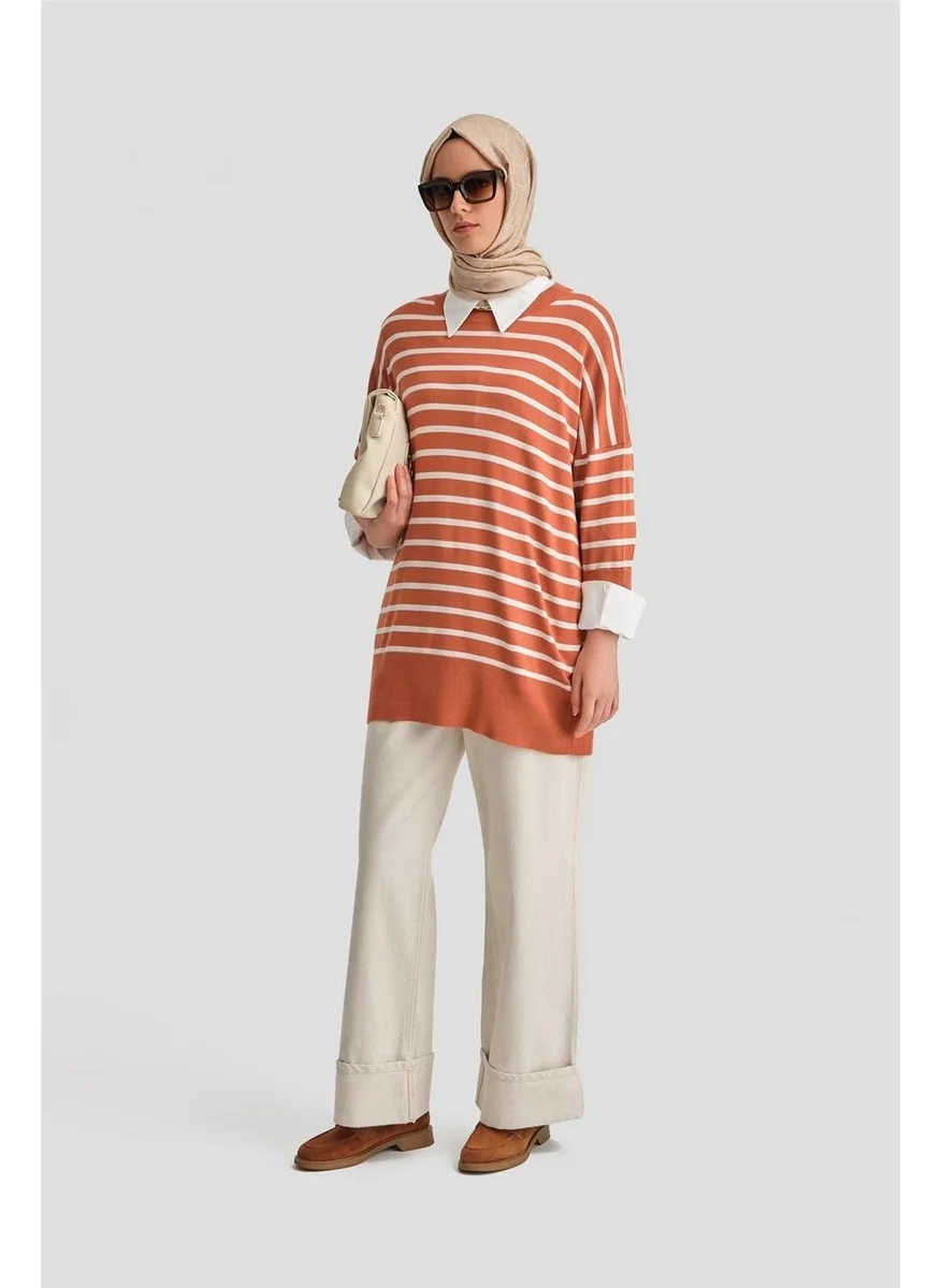 ARMINE Striped Knitwear Tunic 24Kd2007 Orange