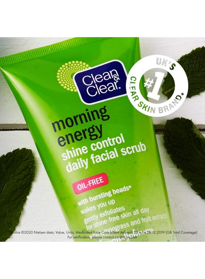 Clean & Clear Morning Energy Shine Control Daily Facial Scrub with Lemongrass & Fruit Extracts - 150ml - Image 2
