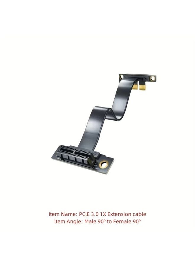 TISHRIC PCIE 3.0 1X to 1X Extension Cable 1.97inch 90 180 Degree Adjustable Bend Metal Construction - Image 1
