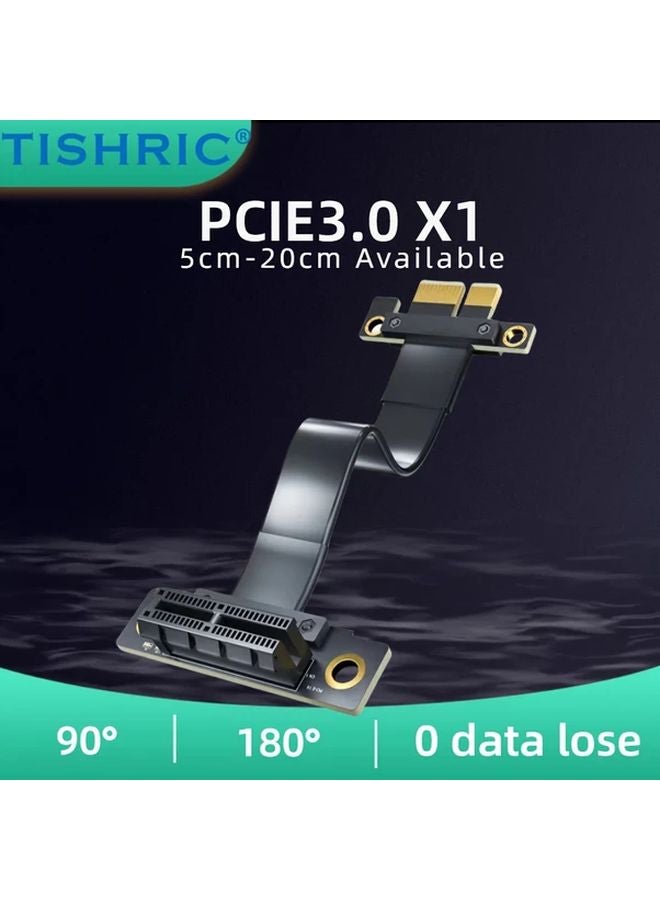 TISHRIC PCIE 3.0 1X to 1X Extension Cable 1.97inch 90 180 Degree Adjustable Bend Metal Construction - Image 4