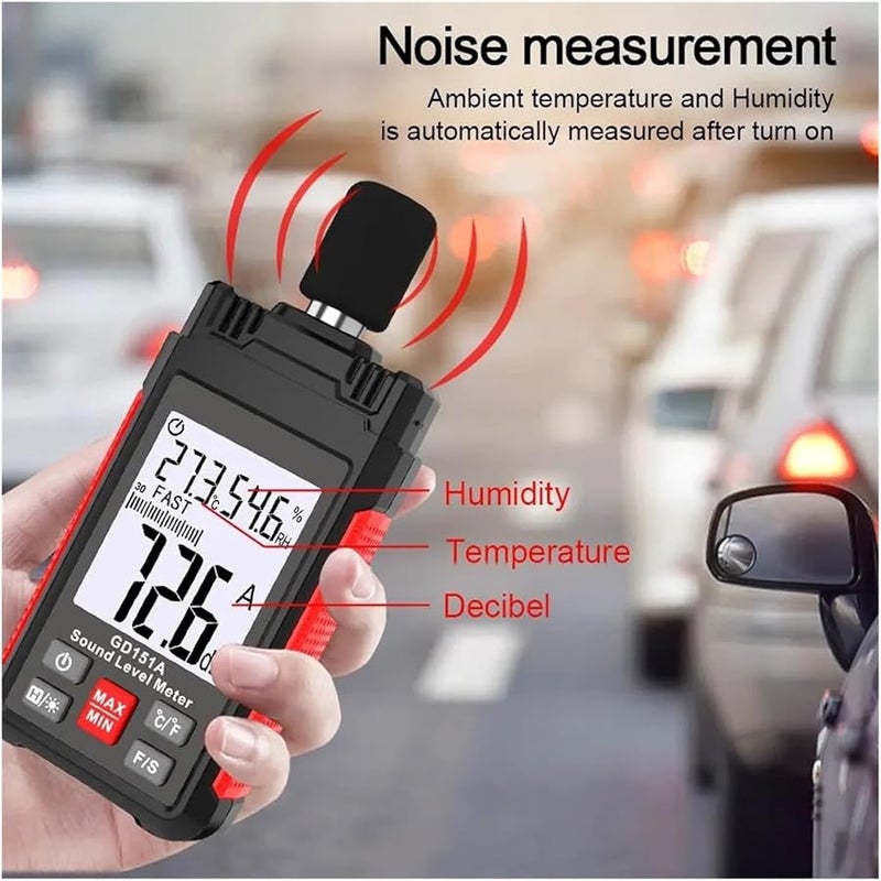 Gd151a متر مستوى الصوت الرقمي مراقب الديسيبل مقياس الضوضاء المحمول 30-130 ديسيبل - Image 3