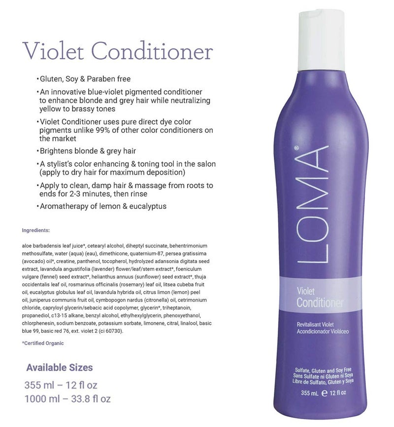 LOMA Violet Conditioner 12 ounce (Sulfate, Gluten and Paraben Free) - Image 2