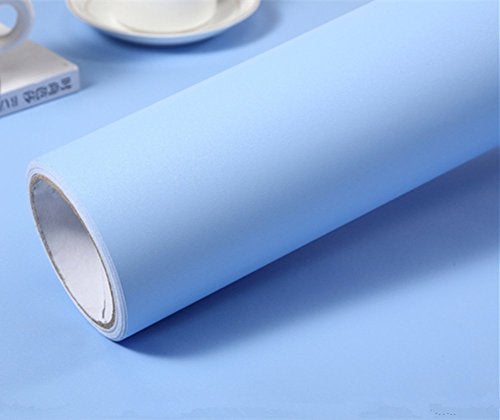 Yija Solid Color Frosted Waterproof Wallpaper Shelf Drawer Liner Self-Adhesive Cabinet Sticker 15.6 Inch by 98 Inch (Sky Blue) - Image 3