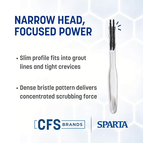 SPARTA Flo-Pac Grout Brush Crevice Brush, Detail Brush, Nylon, 8 Inches, White - Image 4