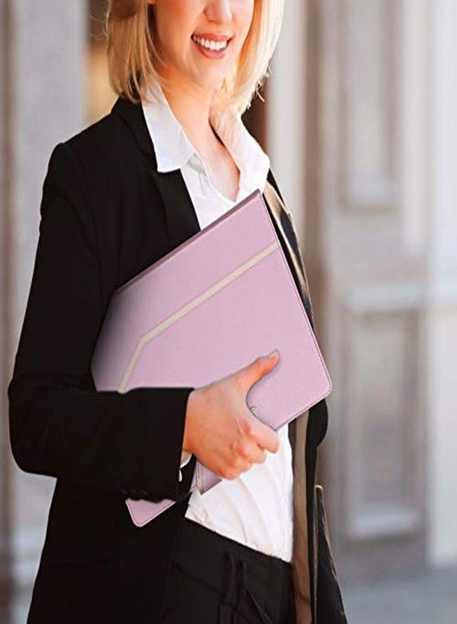 Toplive Portfolio Case, Conference Folder Executive Business Padfolio with Document Sleeve, Letter/ A4 Size Clipboard, Business Card Holders, Portfolio Padfolio for Women & Men, Rose Gold - Image 2