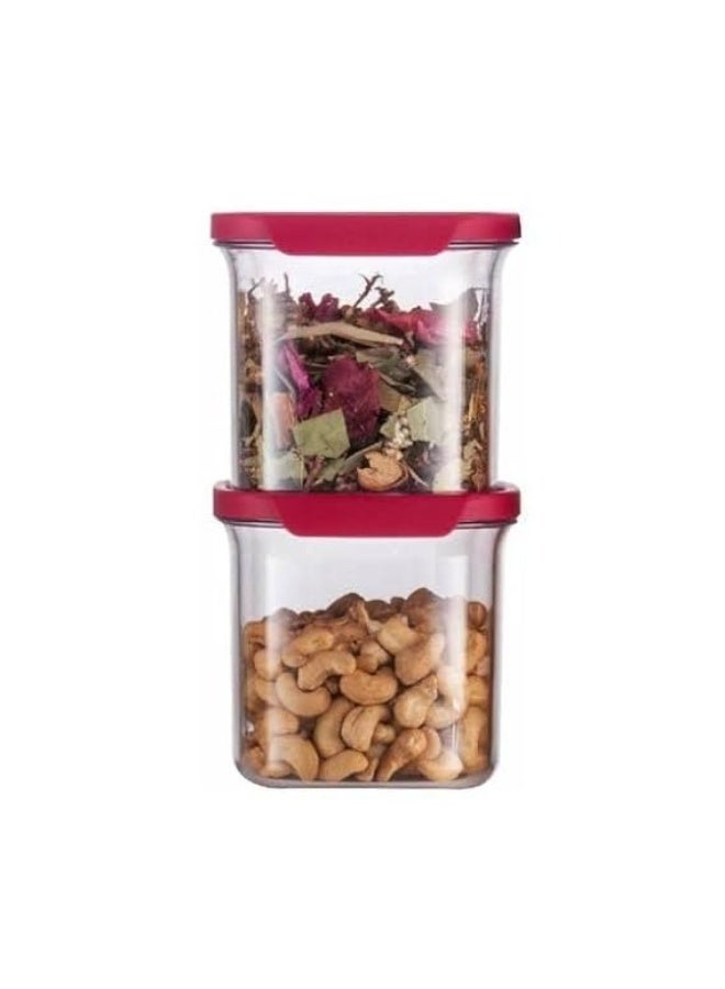 توبروير علبة تخزين جافة بيضاوية شفافة للغاية من تابروير، سعة 1 لتر، غطاء أحمر - Image 4