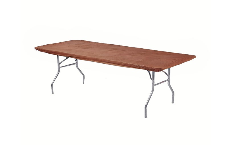 Kwik-Covers 8 ' Rectangle Plastic Table Covers 30 "" x 96 ""  Bundle of 5 (Brown) - Image 5