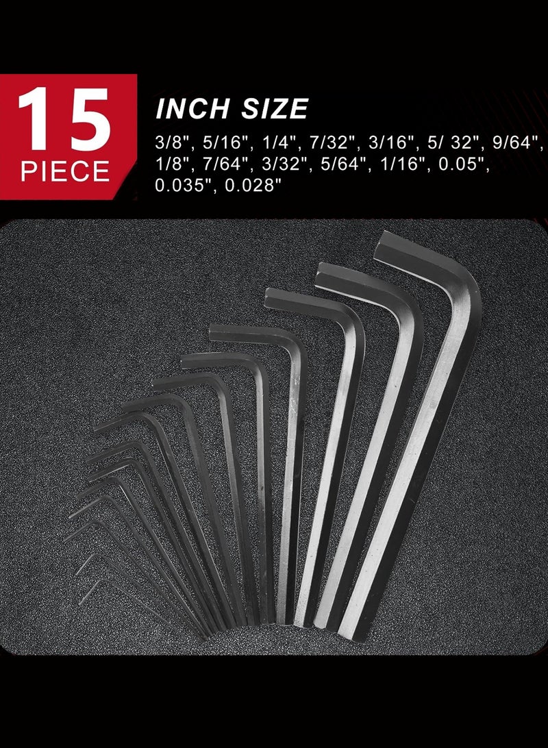 LOOPITYS 35 piece set of metric and standard hex wrenches, chrome vanadium steel internal hex wrench, (each set includes a booster) - Image 3